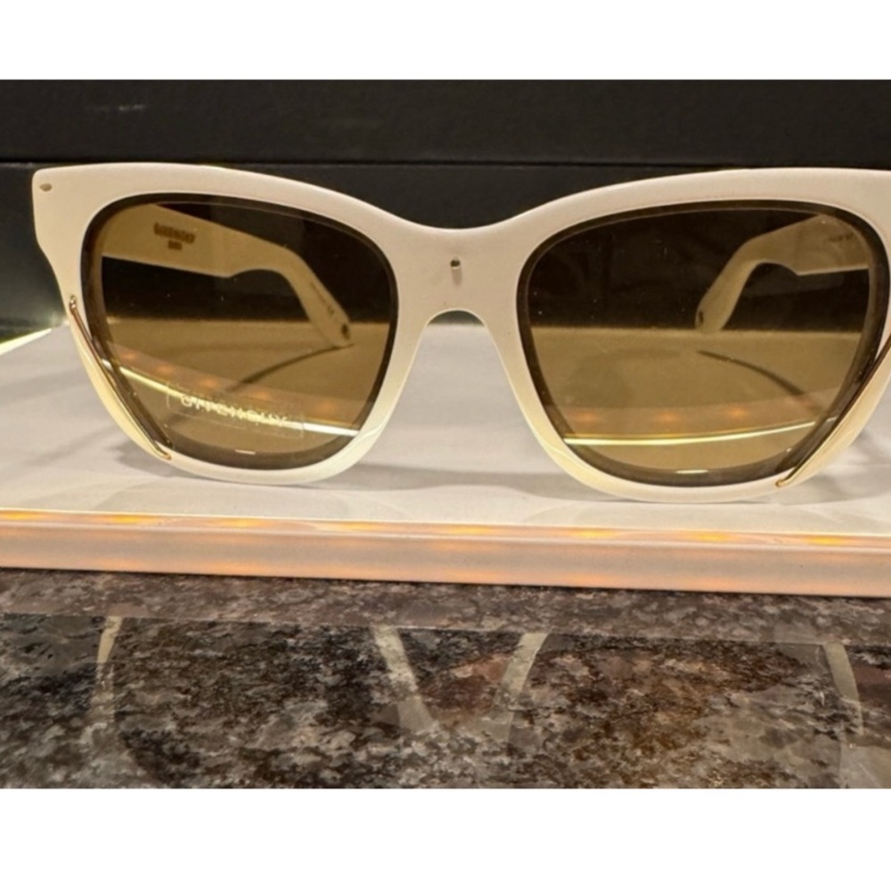 Givenchy White Sunglasses with Brown Lenses